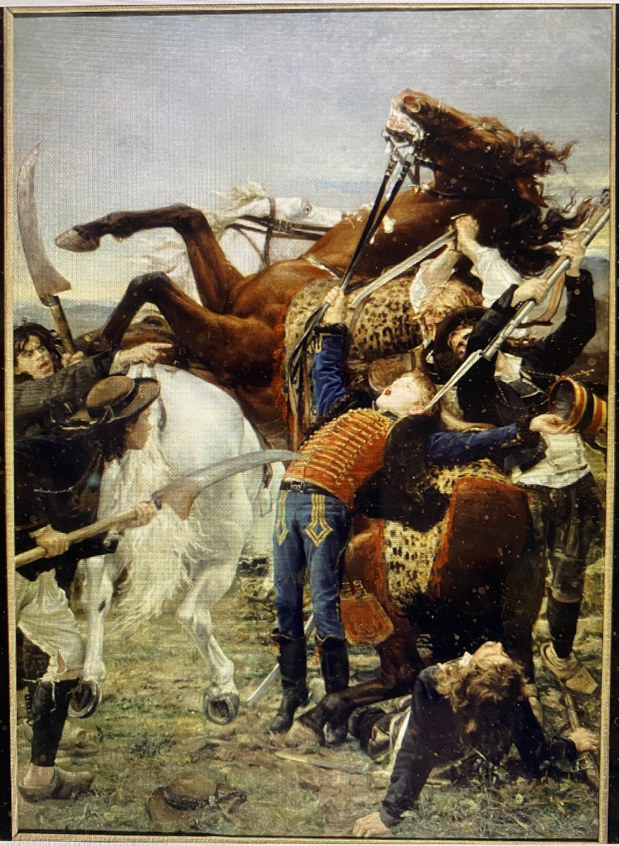 Weerts Jean-joseph (1846-1927) "the Death Of Bara" (study), 1883 Oil On Canvas, Signed 40 X 32-photo-7