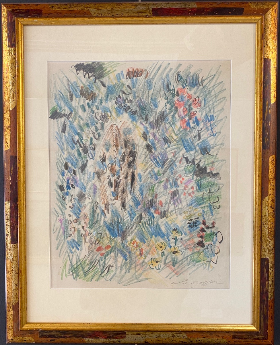 André Masson (1896-1987) "donkey In A Grove" 1950 Pastel On Paper, Signed 40.5 X 32 Cm