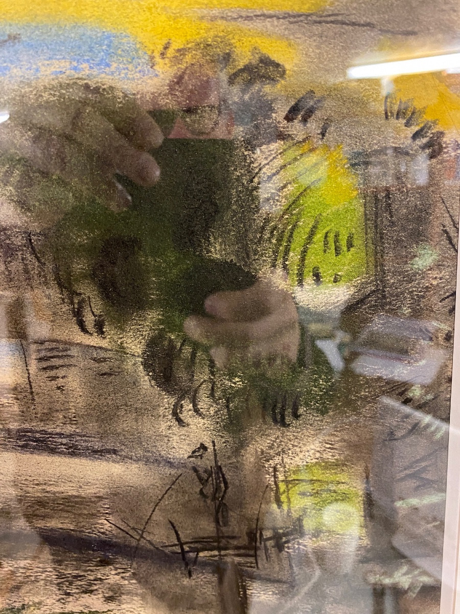 MASSON André (1896-1987) "Rivière le soir" 1950 Pastel sur papier  signé 40 x 64 cm-photo-2