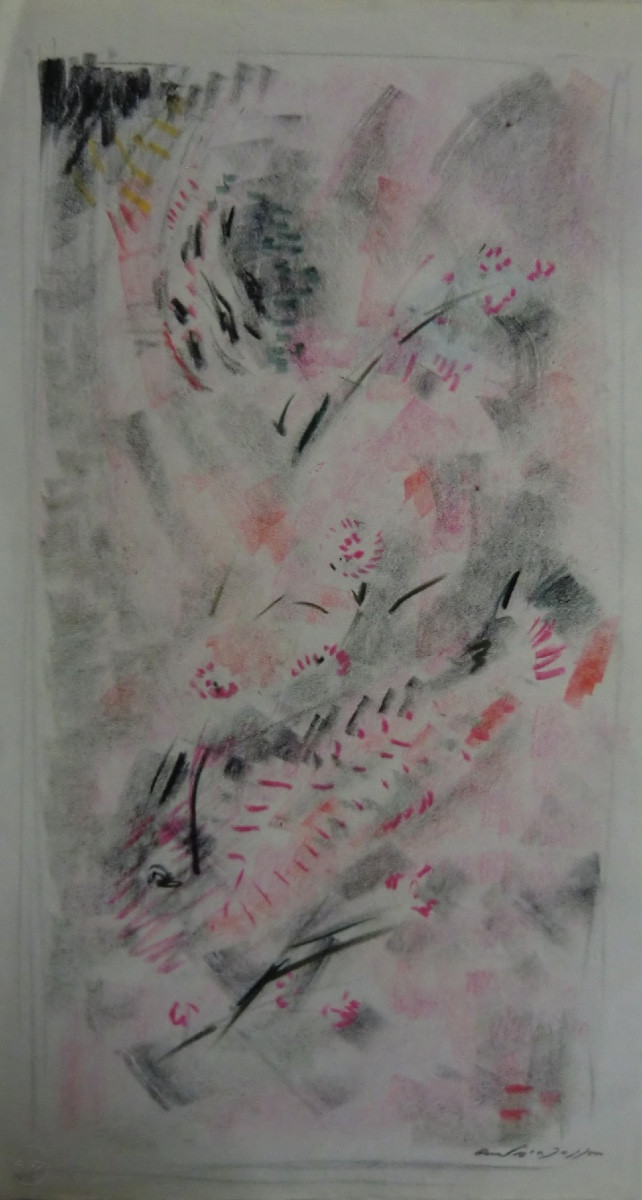 André Masson (1896-1987) "fish And Spurge" 1951 Pastel On Paper 54.5 X 30 Cm-photo-2