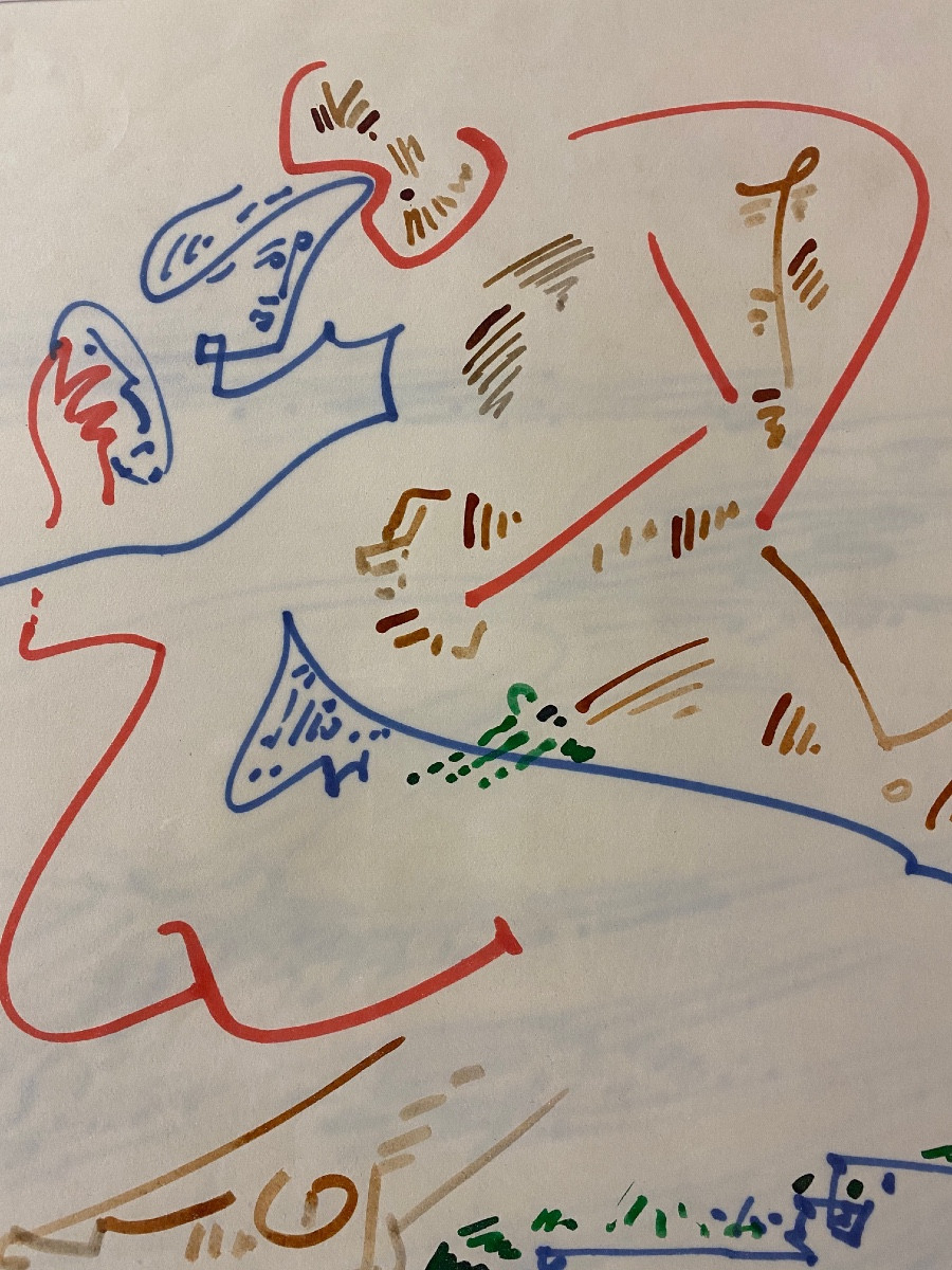 MASSON André (1896-1987) "Carystès" 1965 Feutre sur papier signé en encadré 38 x 49,5 cm-photo-4