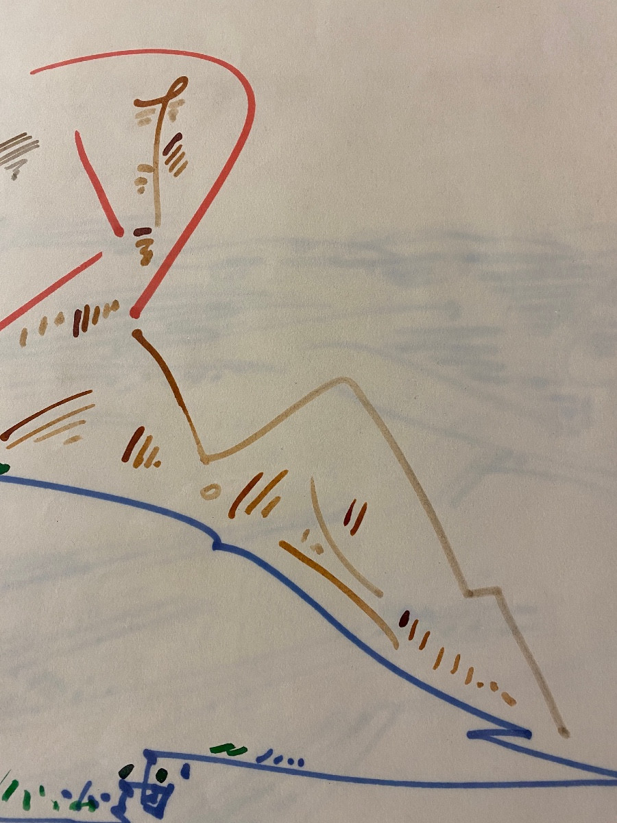 MASSON André (1896-1987) "Carystès" 1965 Feutre sur papier signé en encadré 38 x 49,5 cm-photo-2