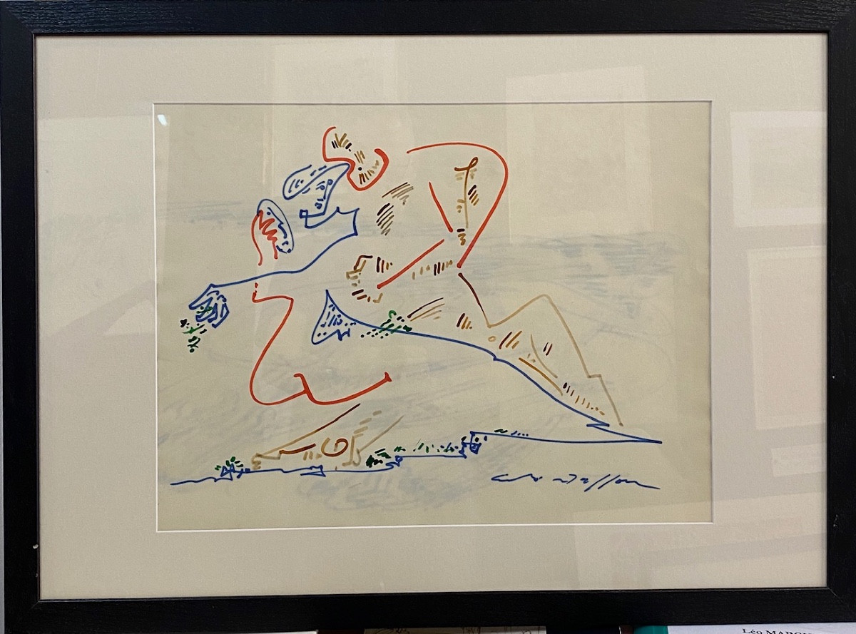 MASSON André (1896-1987) "Carystès" 1965 Feutre sur papier signé en encadré 38 x 49,5 cm