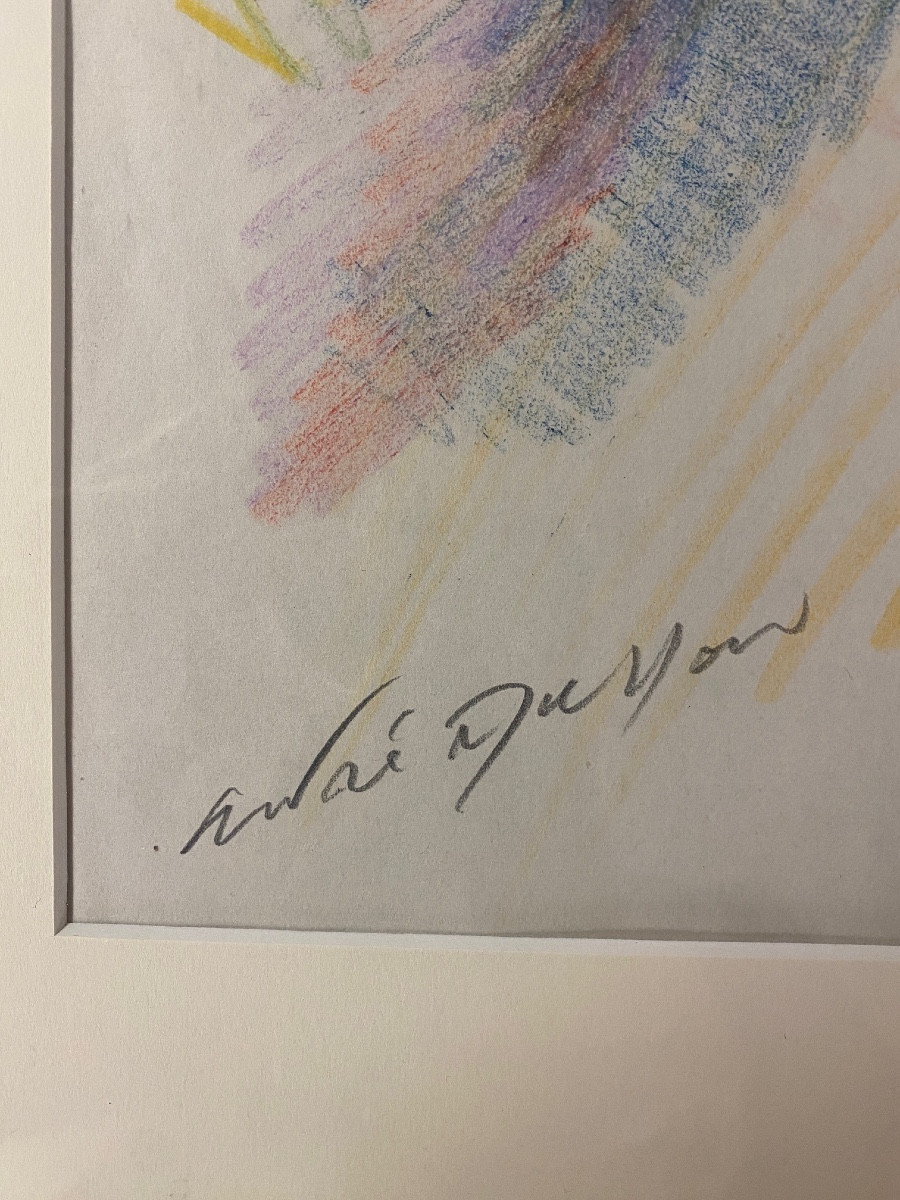 MASSON André (1896-1987) "Pins dans le Mistral",1949 Pastel sur papier signé 54 x 41,5 cm-photo-3