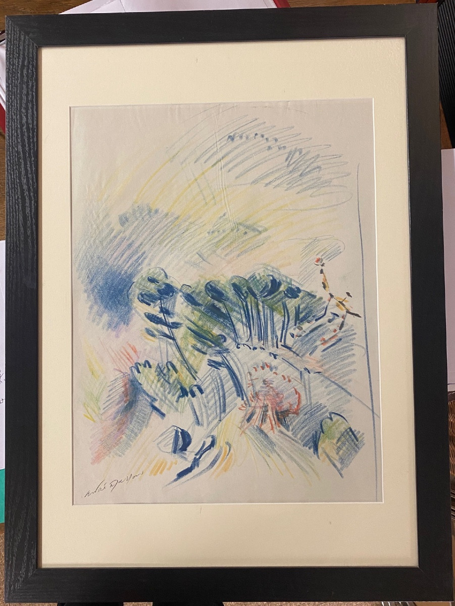MASSON André (1896-1987) "Pins dans le Mistral",1949 Pastel sur papier signé 54 x 41,5 cm