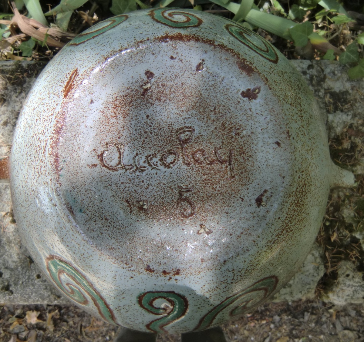 ACCOLAY  Poterie "Grand vase " Terre chamottée Années 1960 Collection Maya H: 36 cm-photo-5