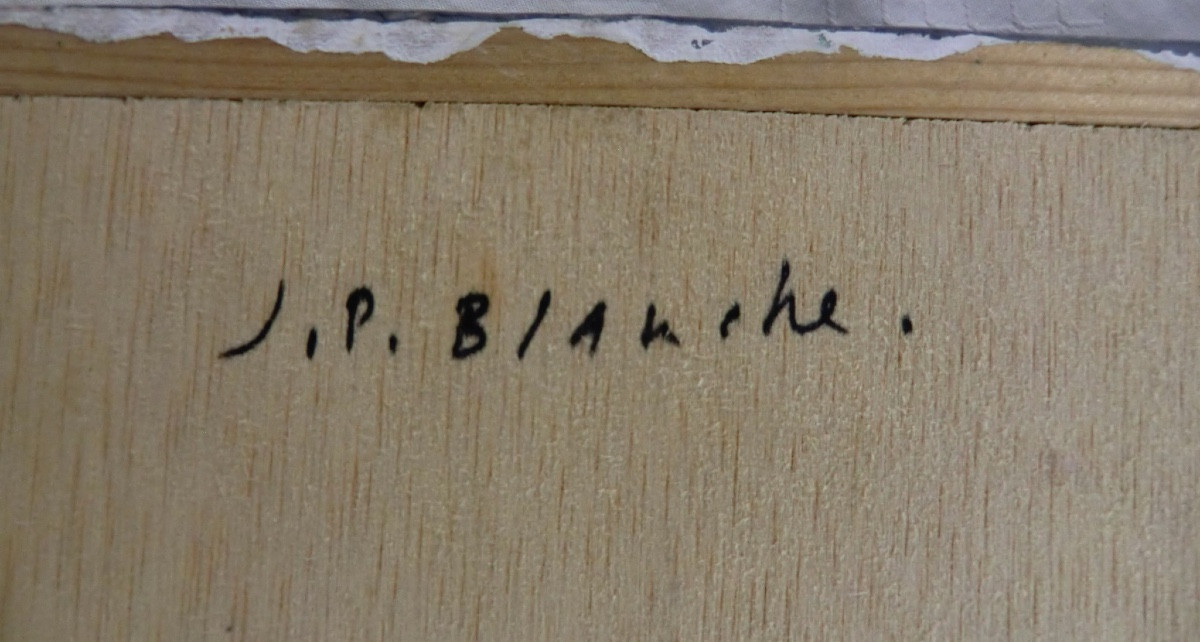BLANCHE Jean-Pierre " Automne V " Huile/carton marouflée/toile signée encadrée 37 x 37 cm-photo-4