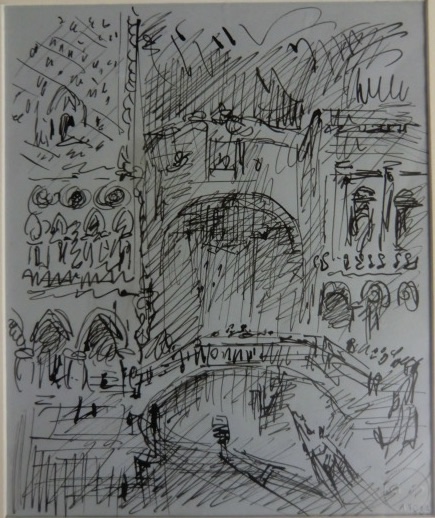 Masson, André (1896–1987) “venice, Bridge Of Sighs,” 1960 Original Drawing Ink On Paper 21 X 17-photo-2