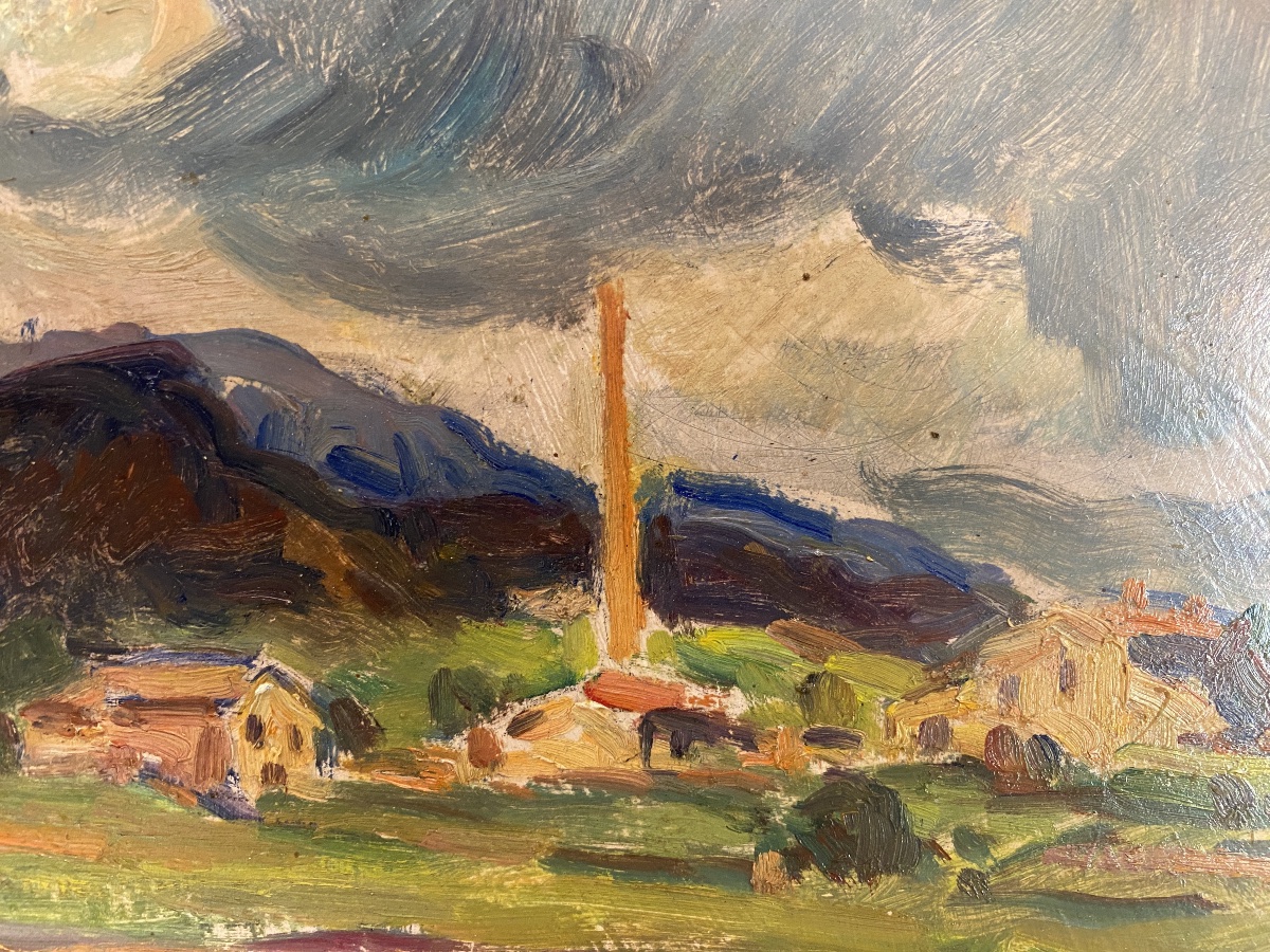Arnaud Marcel (1877–1956) "landscape In The Aix Region" Framed Oil On Cardboard, 24 X 33.5 Cm-photo-3