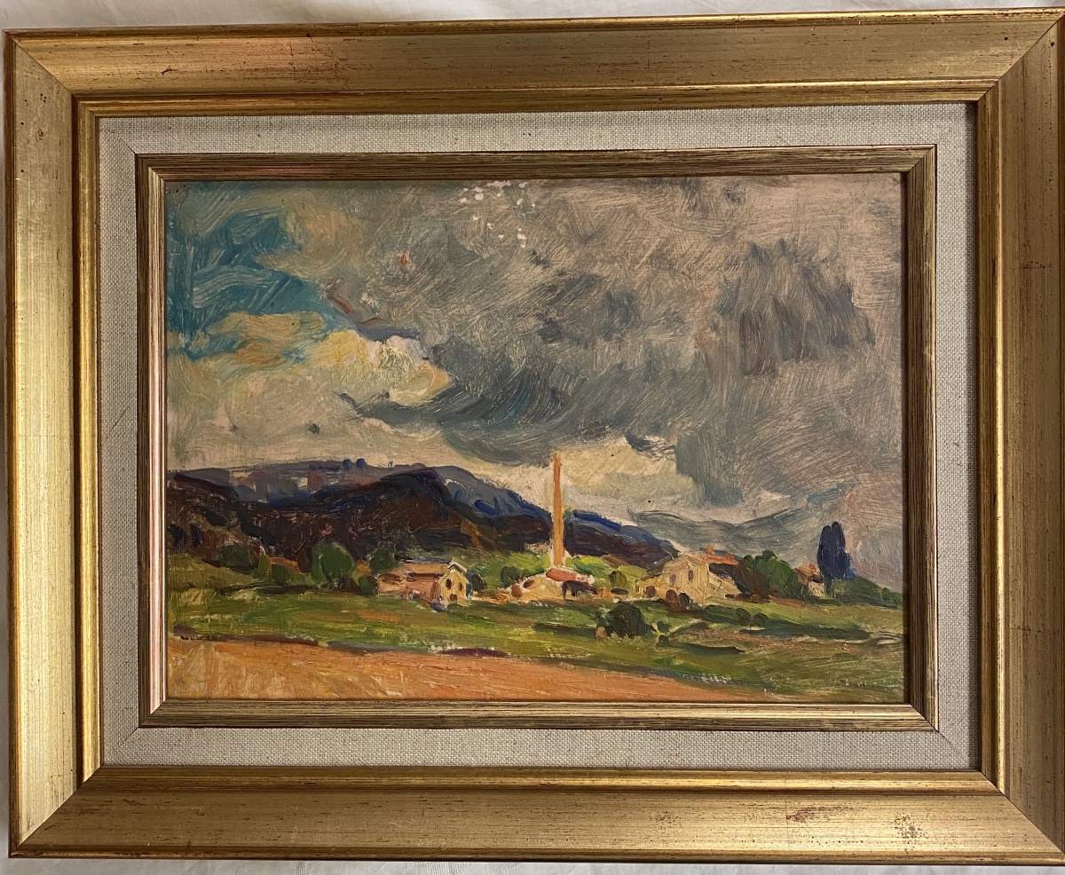 Arnaud Marcel (1877–1956) "landscape In The Aix Region" Framed Oil On Cardboard, 24 X 33.5 Cm