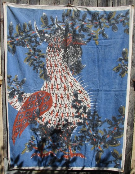 LURÇAT Jean (1892-1966) "Oiseau" Toile tissée imprimée 1960 Édition 163 x 123 cm