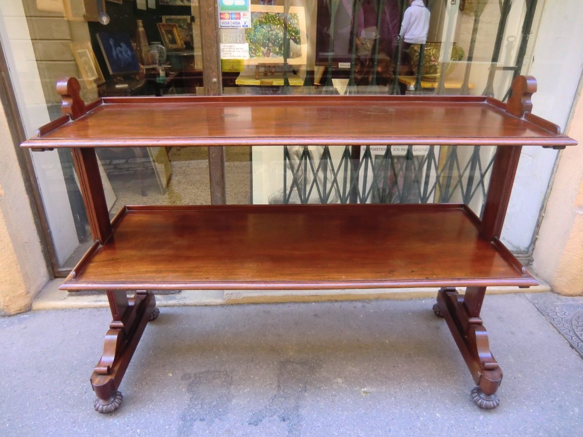 Large Desserte Mahogany England Period XIX Victorian Style 112x145x50 Cm