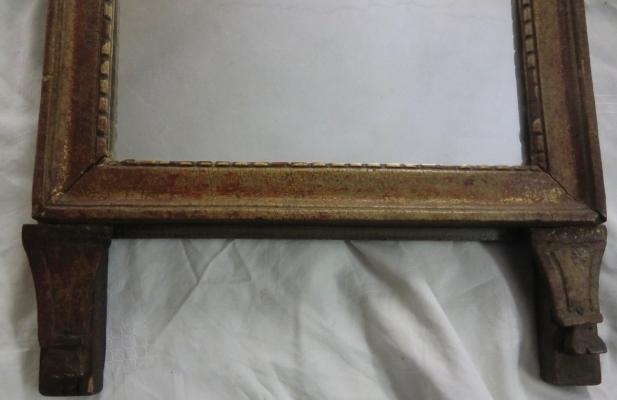 MIROIR en Bois Doré mouluré Époque XVIII ème Style Louis XVI  50 X 36 cm-photo-2