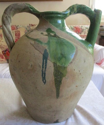 CRUCHE En Terre Cuite Vernissée Époque XX ème siècle Hauteur : 40 Cm