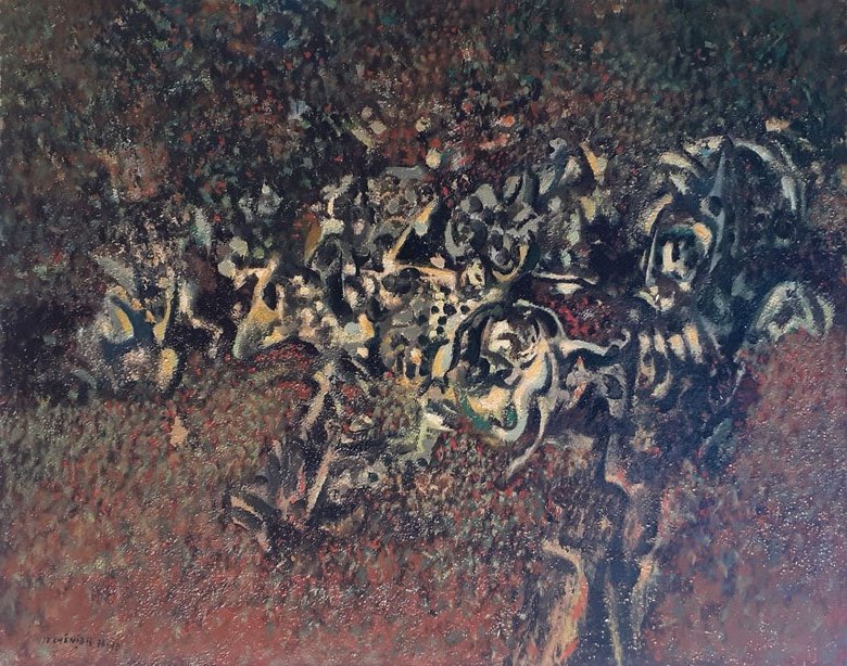 Henry Le Chénier (1937-2014) "density Of The Forest", 1976/77 Oil On Canvas 73 X 92 Cm