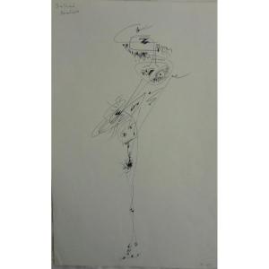 Masson André (1896-1987) "salomé", Circa 1970 Bic Pen On Paper Signed 50.5 X 32.5 Cm