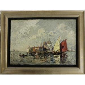 HURARD Joseph (1887-1956) "Venise" Huile sur toile signée et encadrée 38 x 55 cm