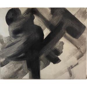 BOURGES Marianne "Sans titres" Années 1960 Huiles sur toiles 60 x 73 cm