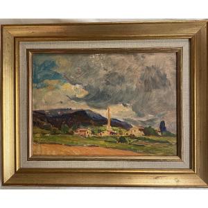 Arnaud Marcel (1877–1956) "landscape In The Aix Region" Framed Oil On Cardboard, 24 X 33.5 Cm