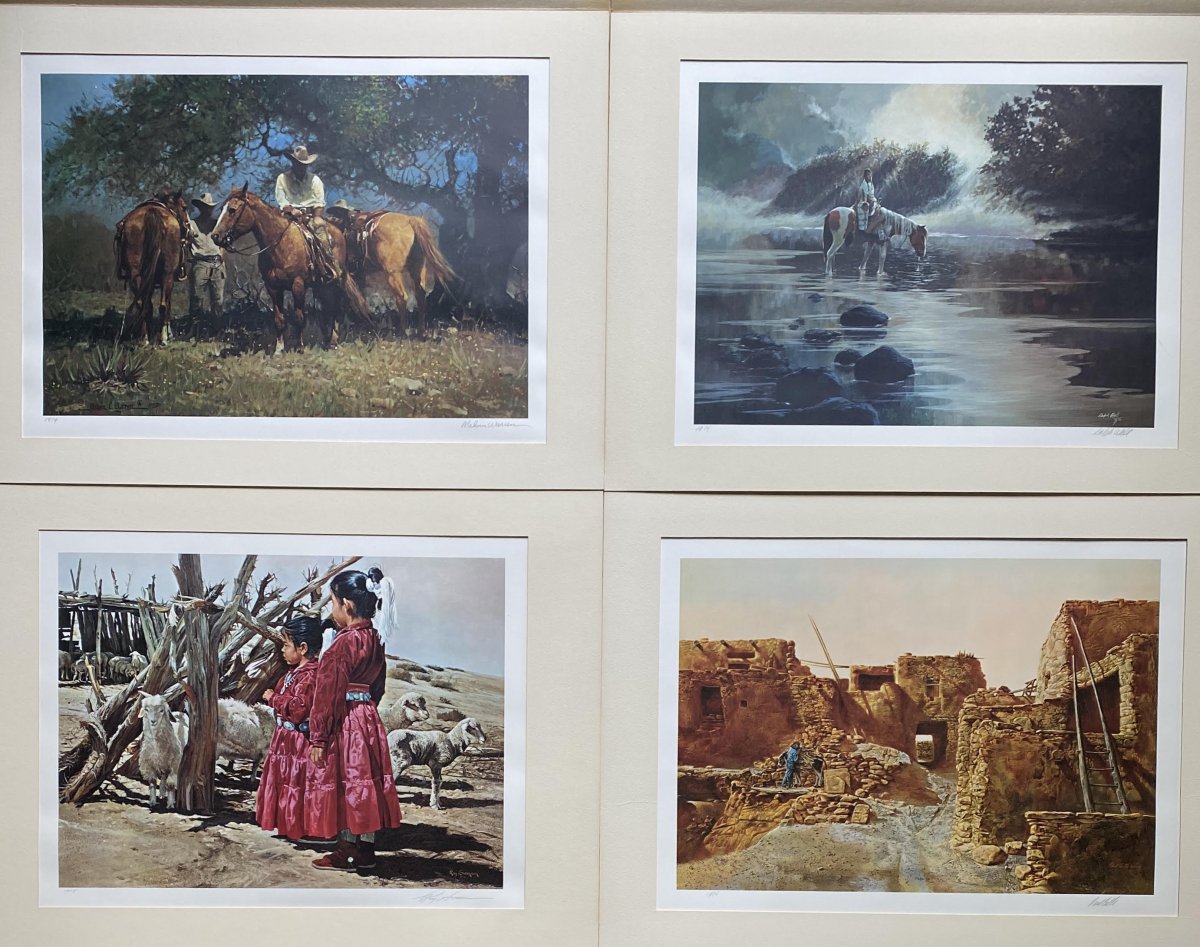 Series Of 8 Engravings From The American Wild West-photo-4