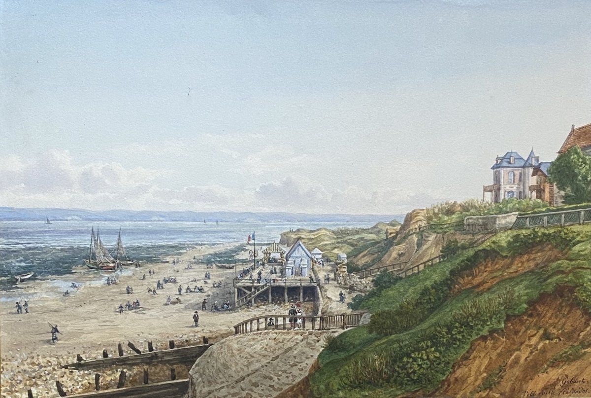 Aquarelle Gaspard Gobaut (1814-1882) 