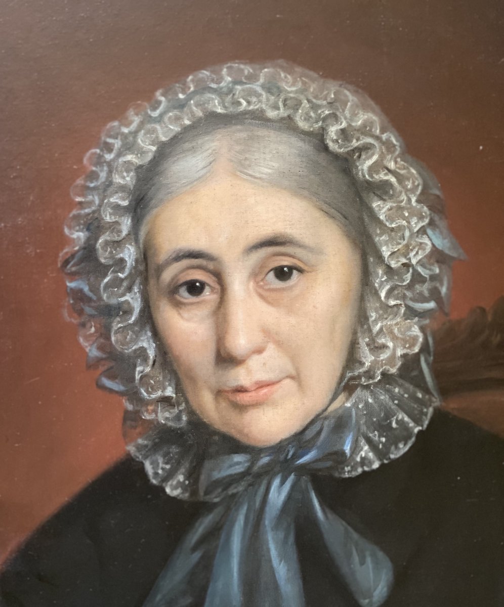 Huile Portrait Féminin Victor Pieters (1813-1894)-photo-2