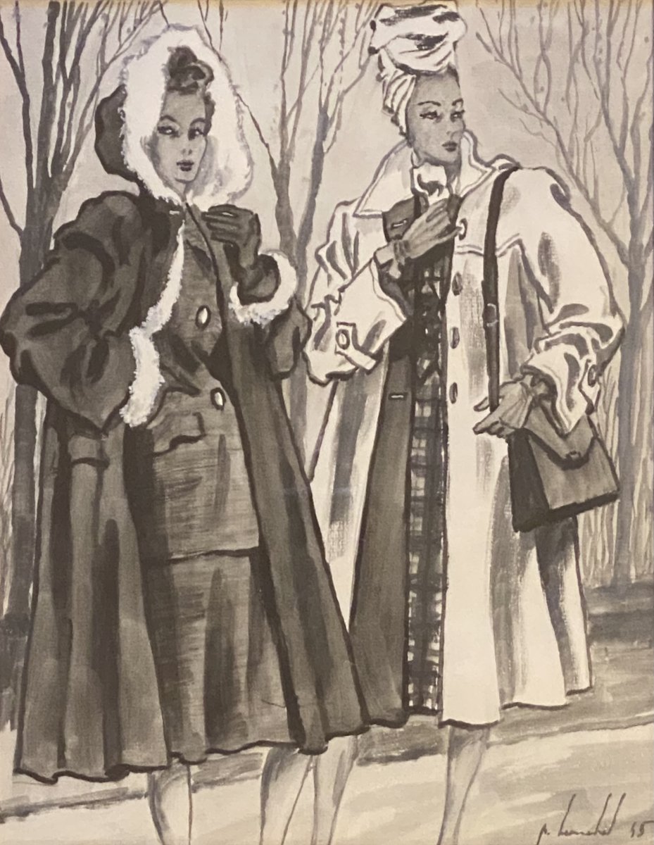 Fashion Drawing Pierre Louchel 1945