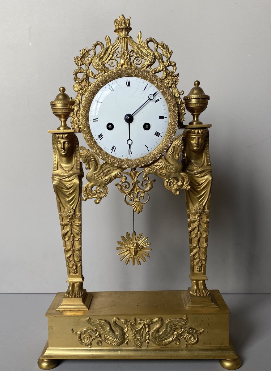 Empire Clock "aux Cariatides"