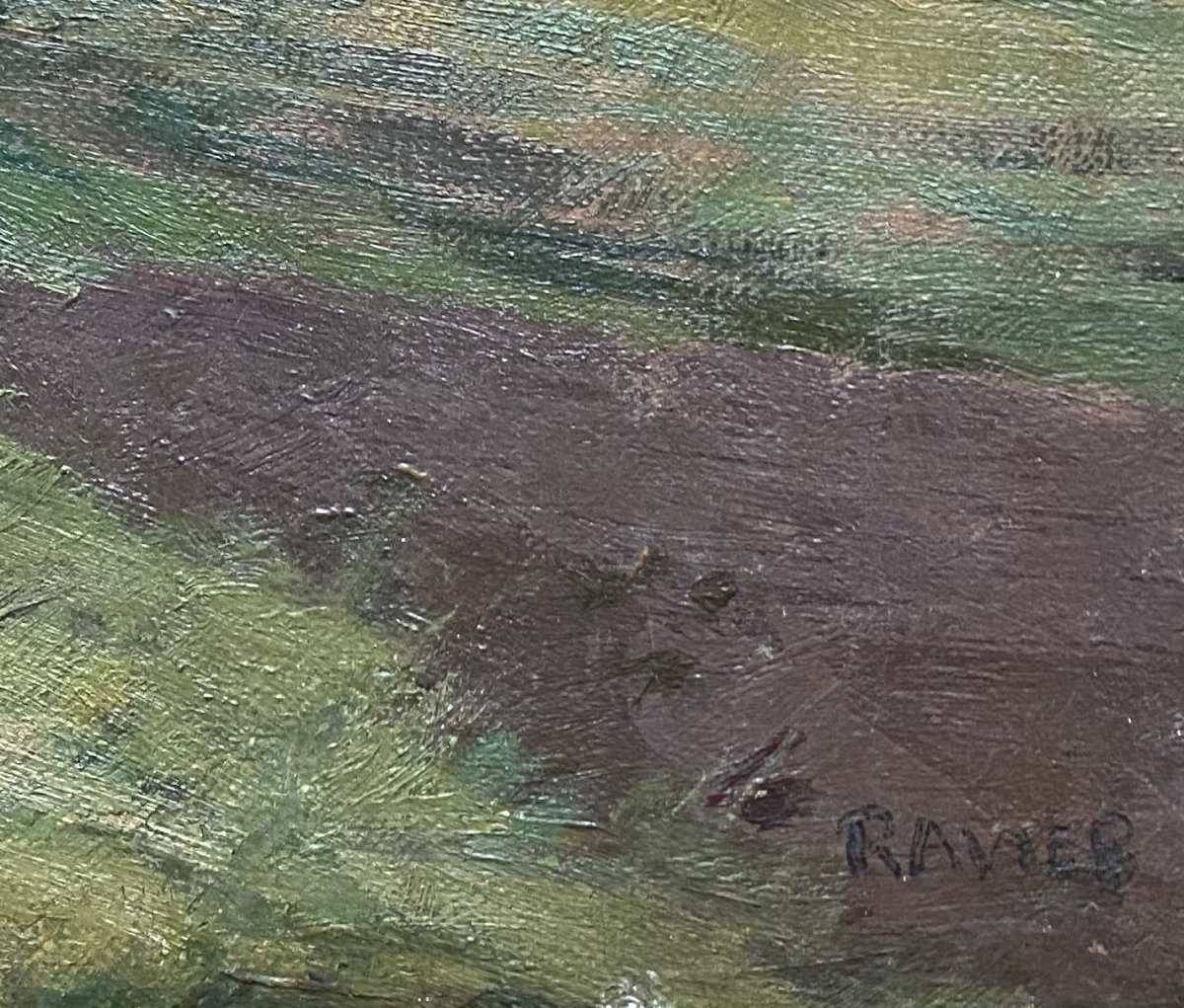 Huile sur toile "Chemin campagnard" Ravier?-photo-2