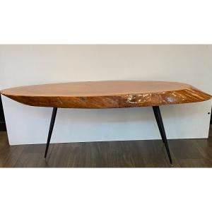 Wood And Metal Coffee Table Circa 1970