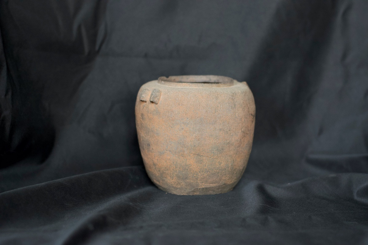 Jarre En Terre Cuite Avec Empreintes De Surface Période Des Royaumes Combattants (475-221 Bce)
