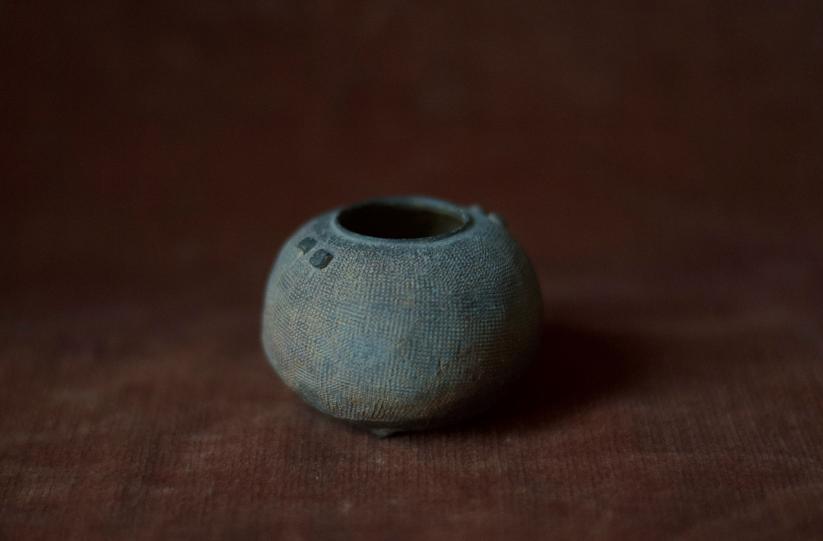 Mini Jarre En Terre Cuite Avec Empreintes De Surface, Royaumes Combattants (475-221 Bc)