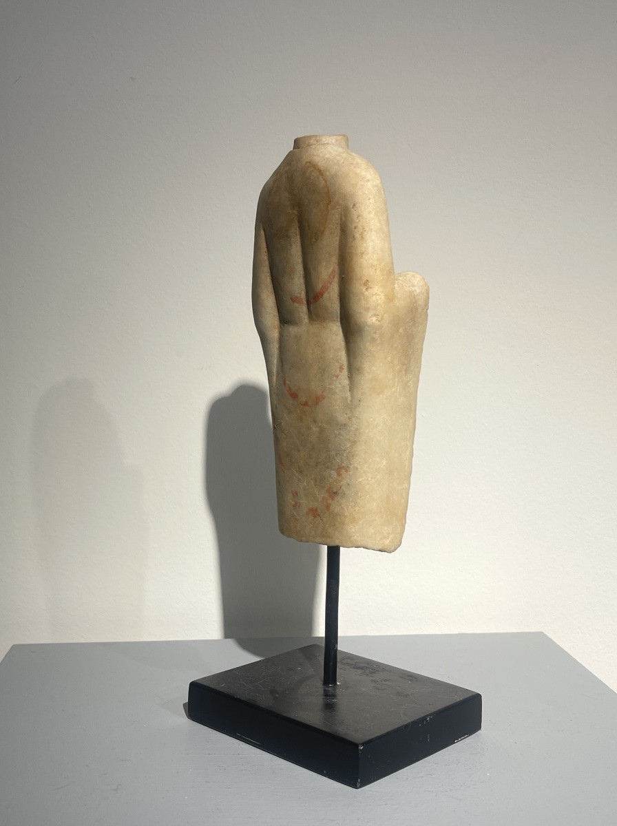 Elegant Marble Buddha With Pigment, Northern Qi-photo-3