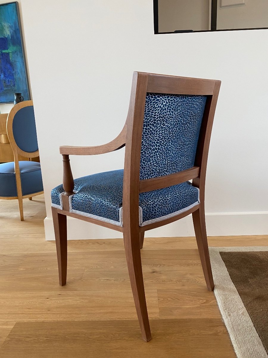 André Arbus (1903 / 1969) Mahogany Office Armchair Circa 1940-photo-1