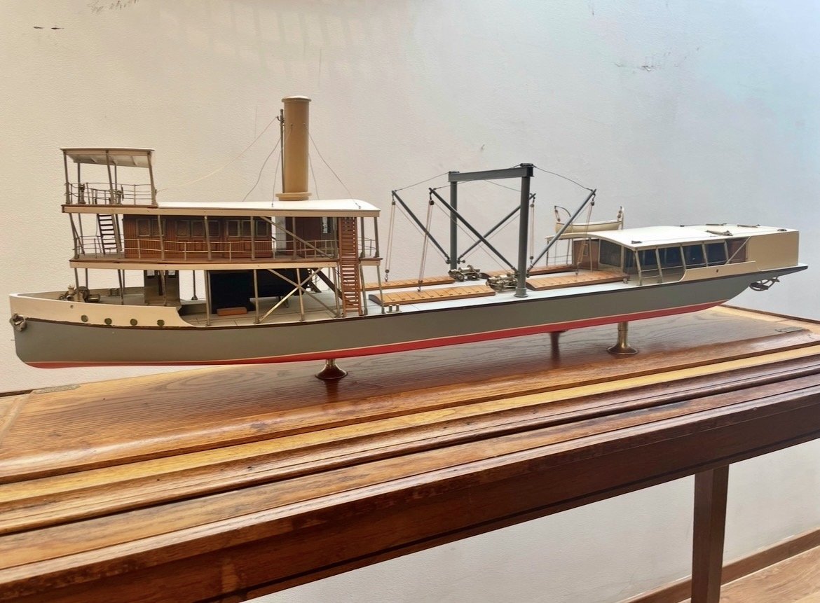 Maquette de bateau à vapeur (steamer)  Propulsion à 2 roues à aubes  Circa 1900/1910-photo-2