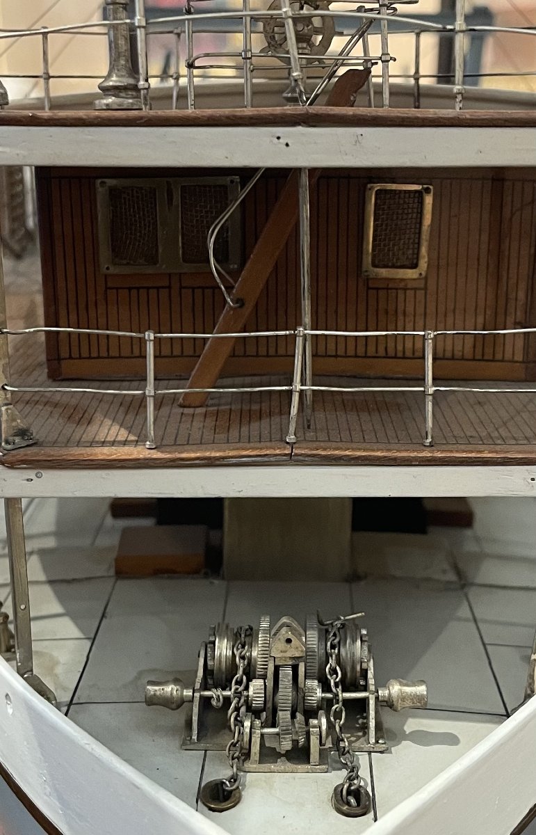 Maquette de bateau à vapeur (steamer)  Propulsion à 2 roues à aubes  Circa 1900/1910-photo-4