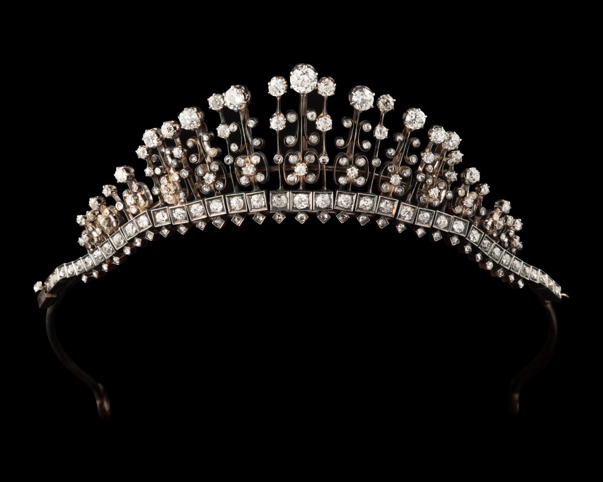 Collier Draperie En Or, Argent Et Diamants-photo-2