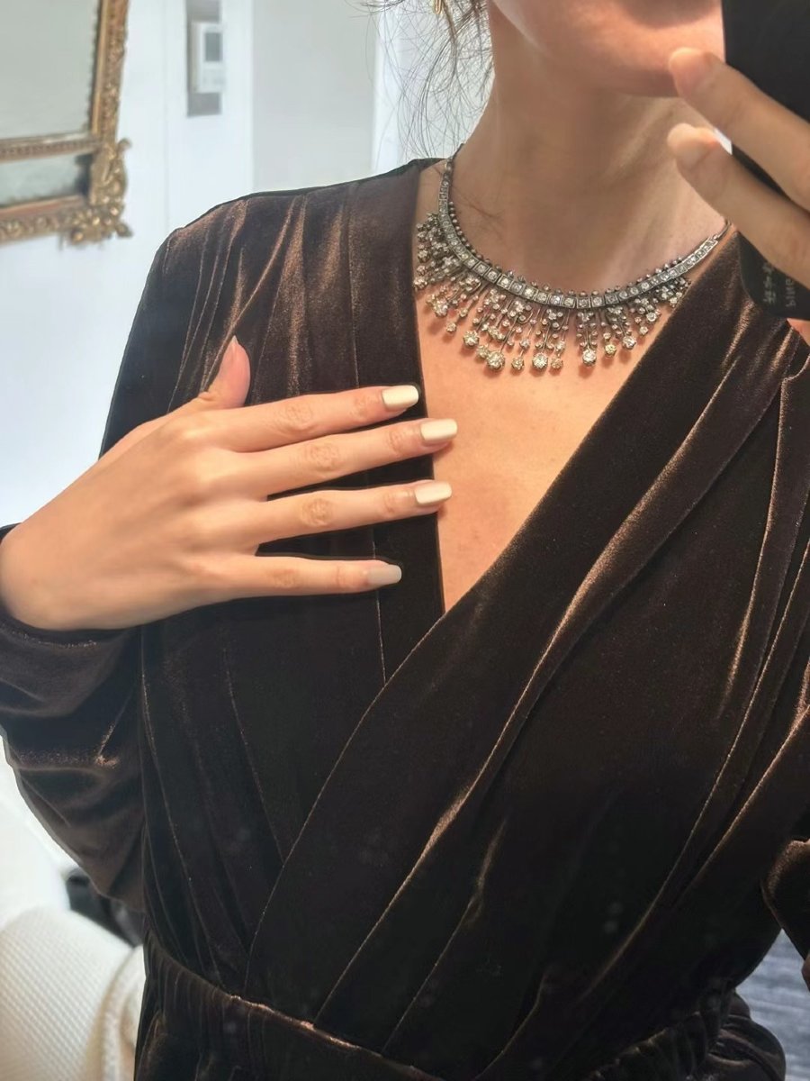 Collier Draperie En Or, Argent Et Diamants-photo-4