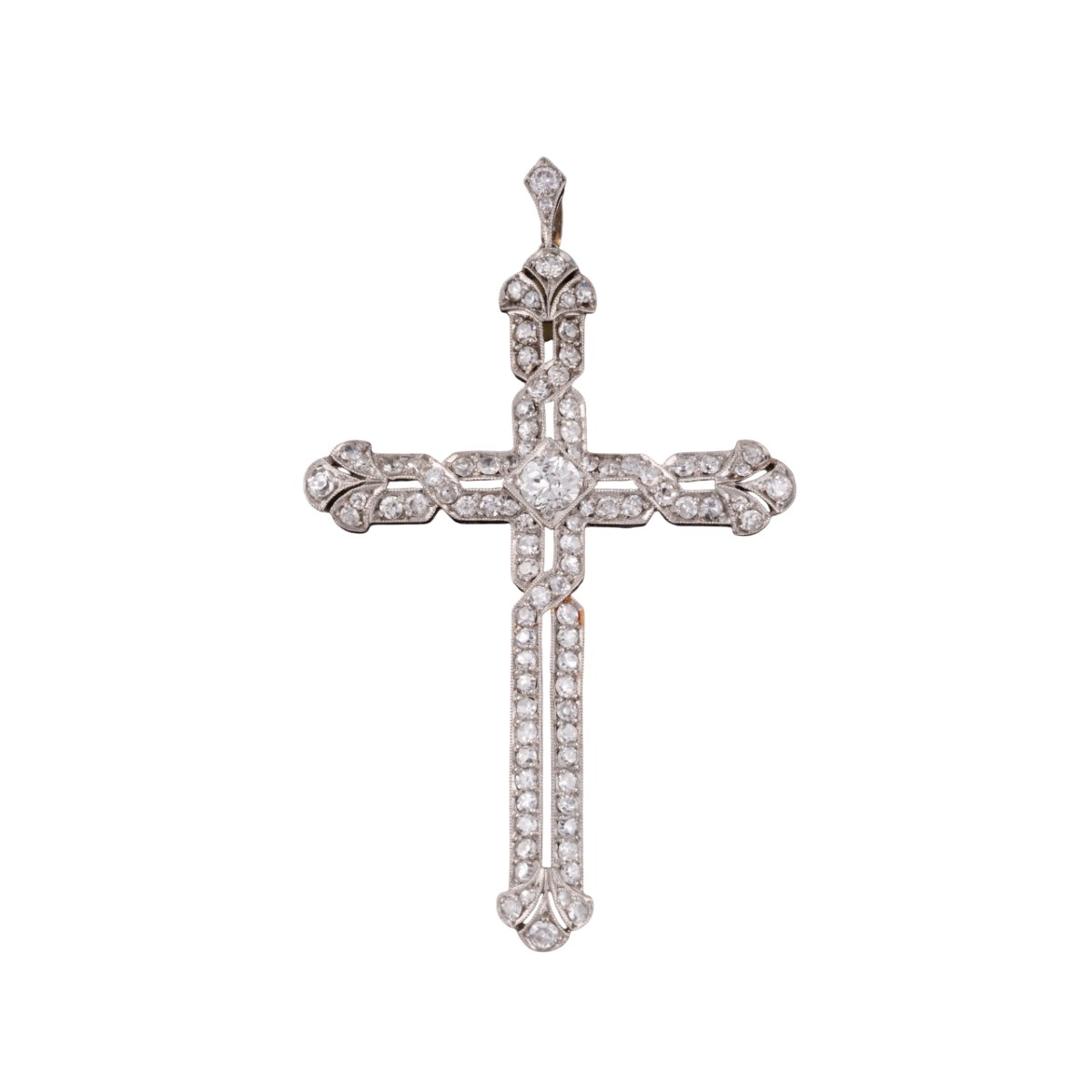 Pendentif croix en or et diamants vers 1930