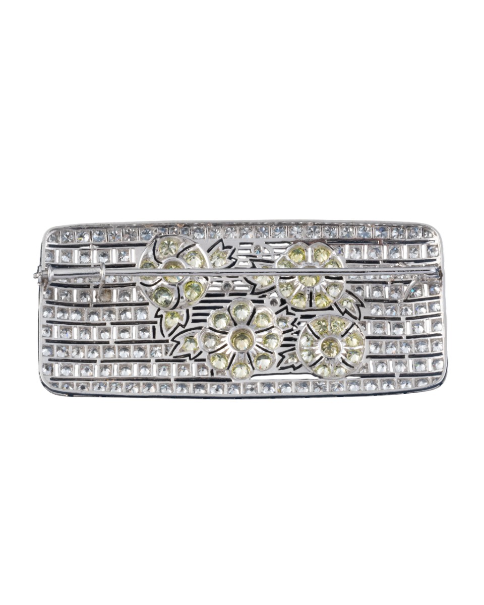 Broche ART DECO en platine et diamants-photo-2