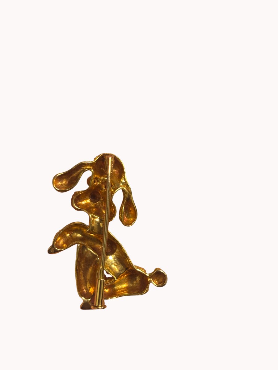 Broche Caniche en or 18k -photo-2
