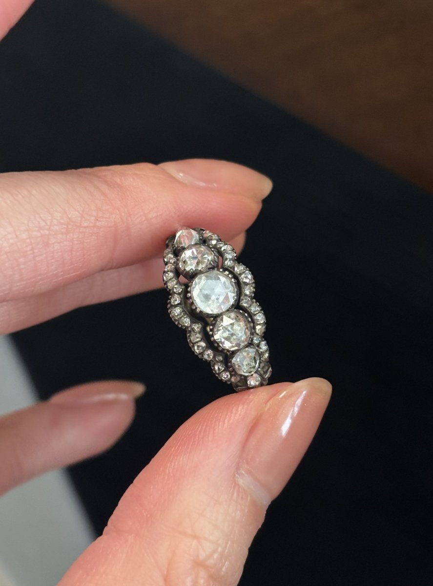 Gold, Silver And Diamond Ring, 19th Century-photo-1