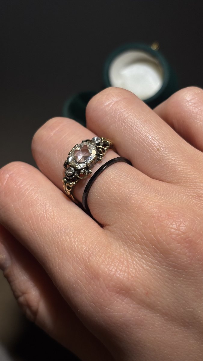 Bague diamant rose, XIXe siècle-photo-2