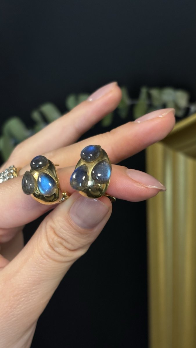 POMELLATO Boucles d'oreilles en or et labradorite-photo-3