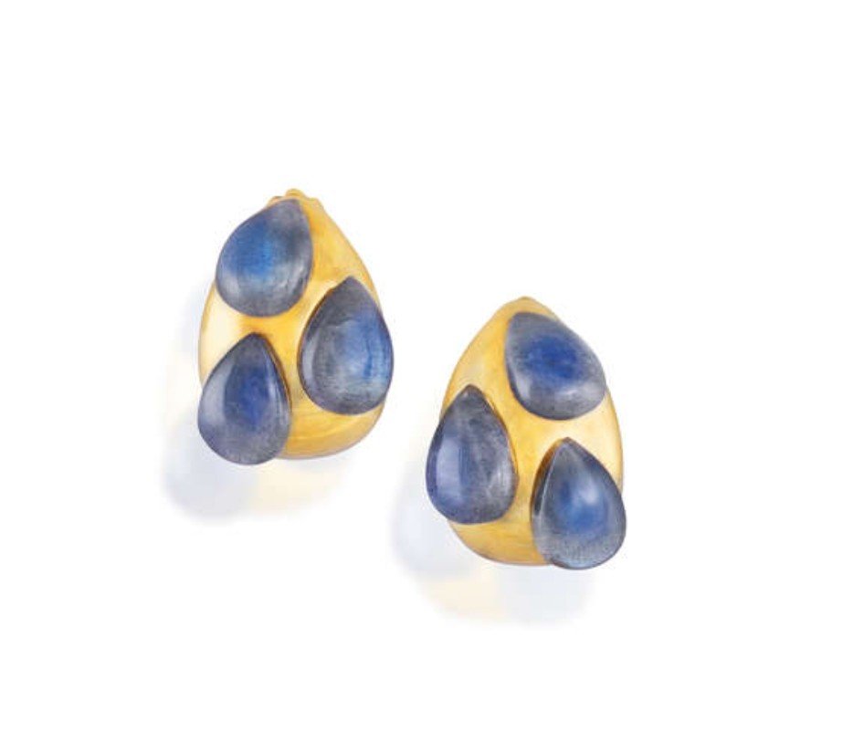 POMELLATO Boucles d'oreilles en or et labradorite