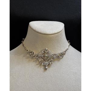 Collier Guirlandes En Or, Platine Et Diamants, Vers 1900