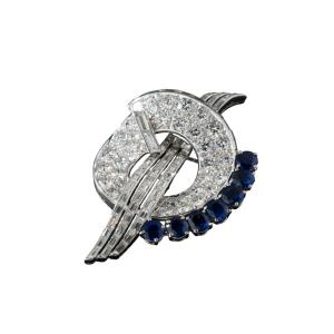 Broche en saphir et diamants vers 1930