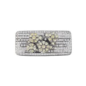 Broche ART DECO en platine et diamants