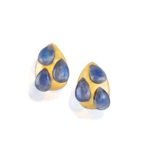 POMELLATO Boucles d'oreilles en or et labradorite