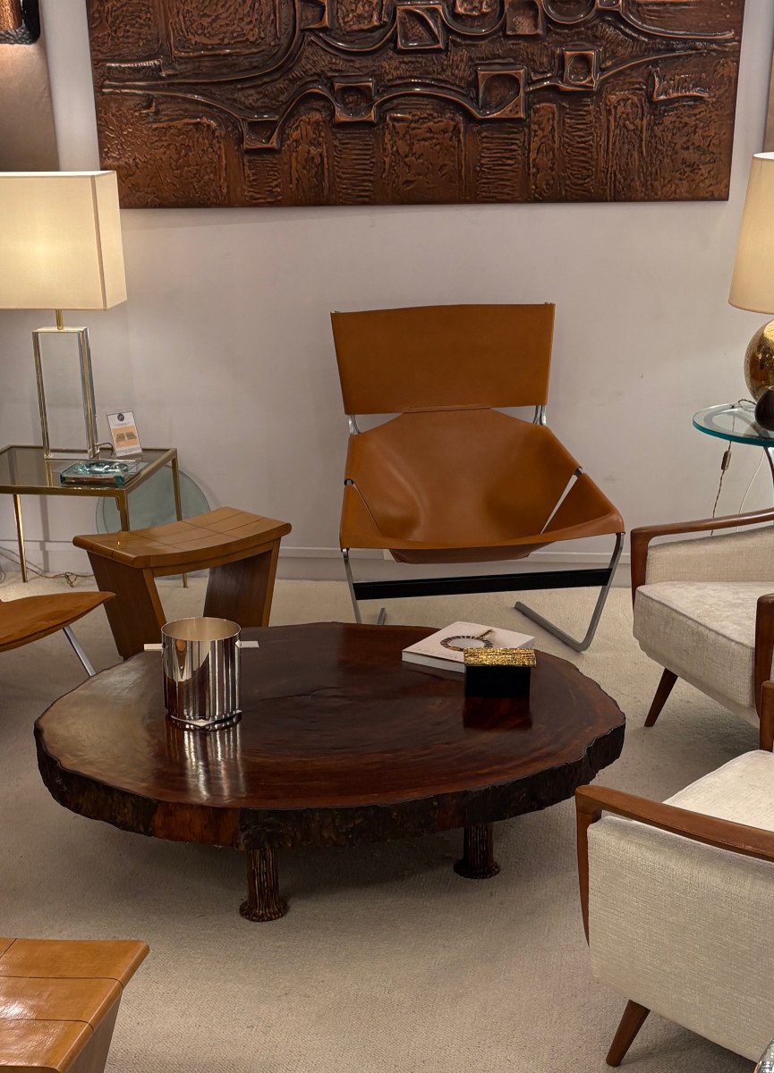 Fauteuil Modèle F444, Design Pierre Paulin, En Cuir Naturel-photo-4